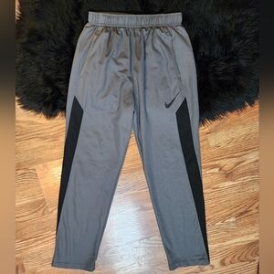 Nike Boys Dri-Fit Charcoal and Black Striped Track Pants Boy's Size XL